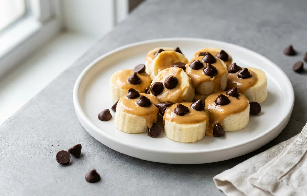 Banana with Peanut Butter and Dark Chocolate