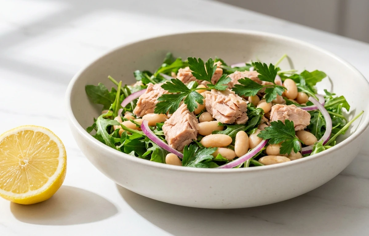 White Bean and Tuna Salad (Diabetic-Friendly, PCOS-Optimized)