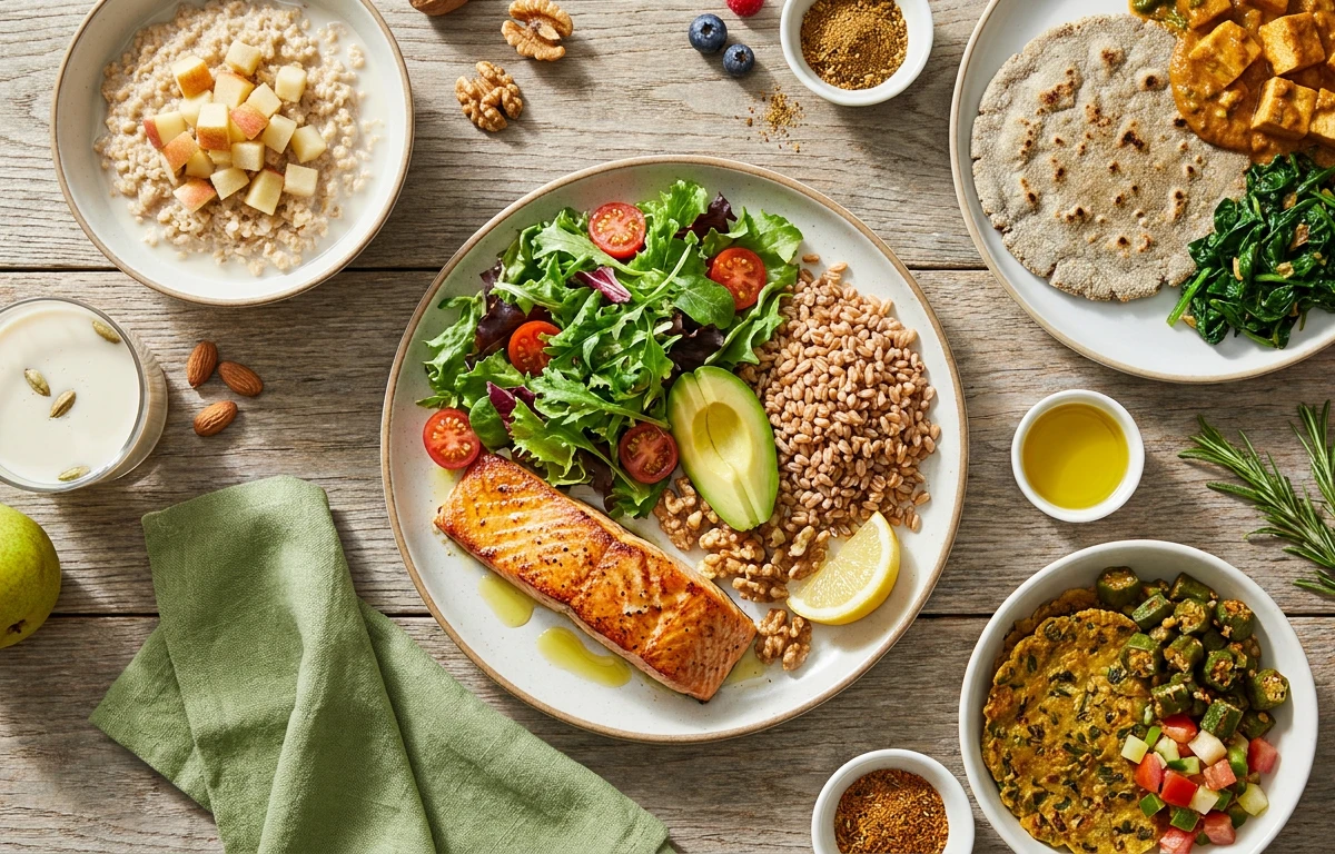 14-Day Indian High-Cholesterol Meal Plan (Portfolio Diet, 1,800 kcal)