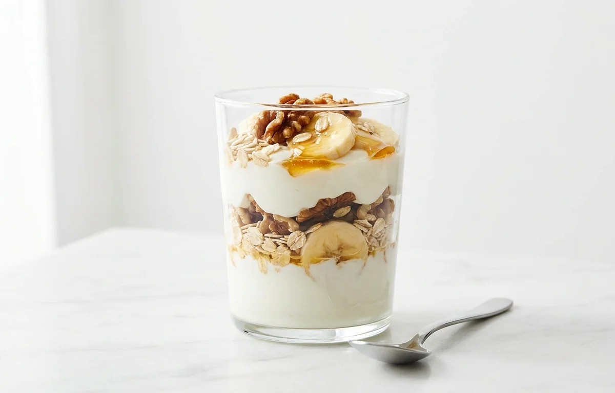 Yogurt Parfait with Banana and Walnuts
