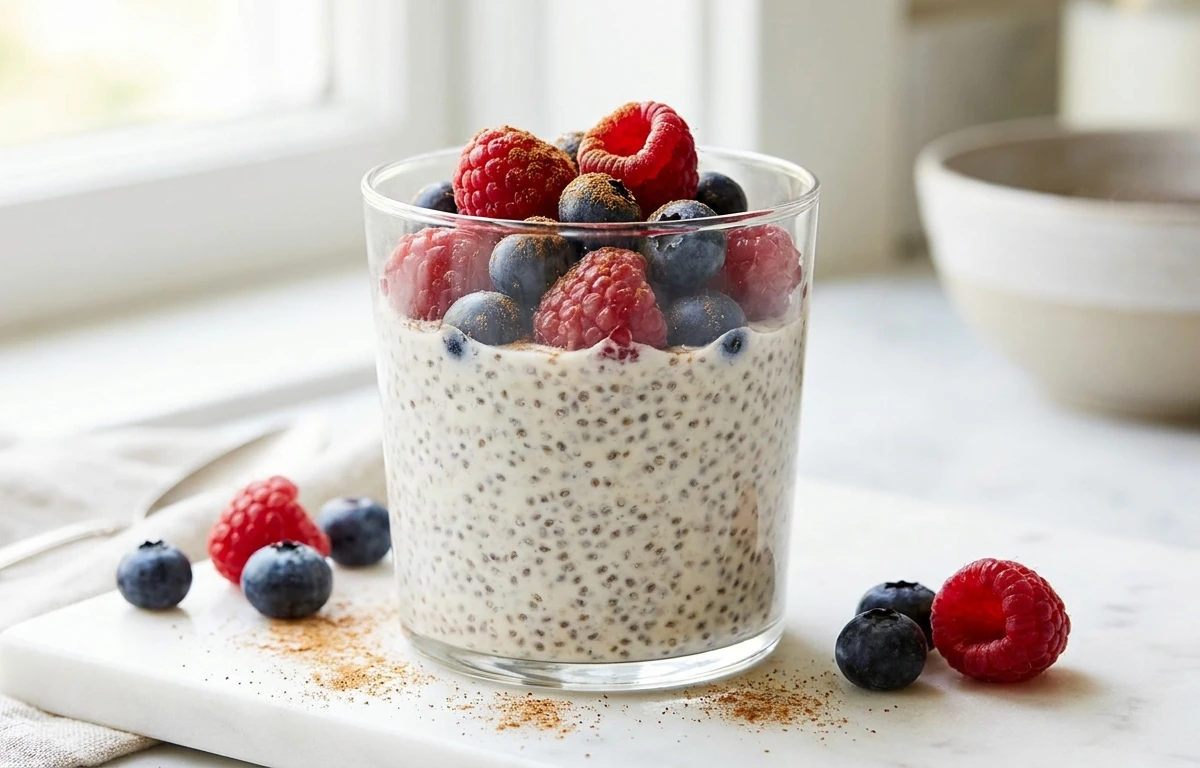 Chia Pudding with Berries (Diabetic & PCOS Friendly)