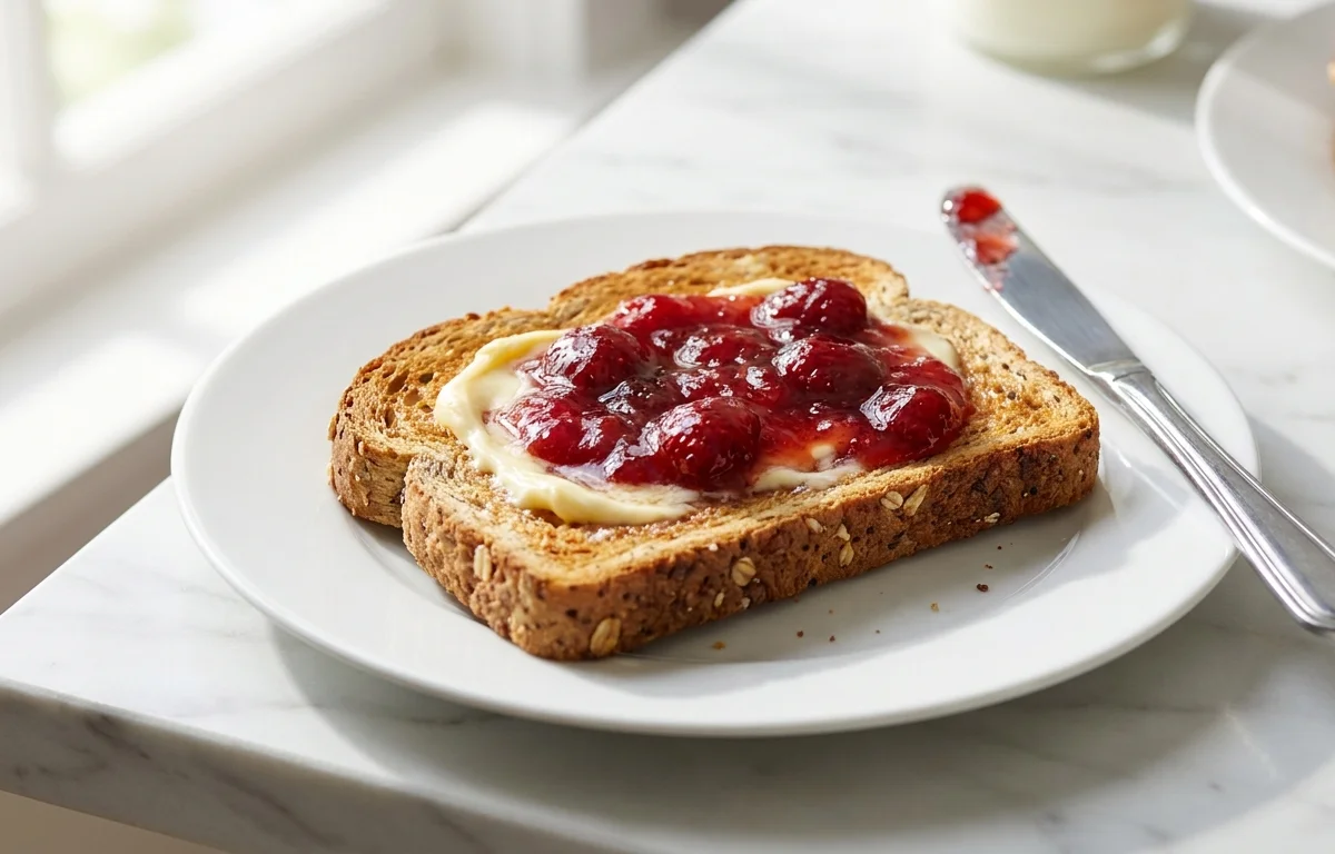 Whole-Grain Toast with Butter and Jam