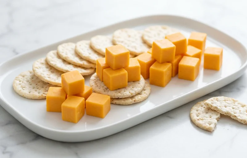 Cheddar Cubes with Rice Crackers