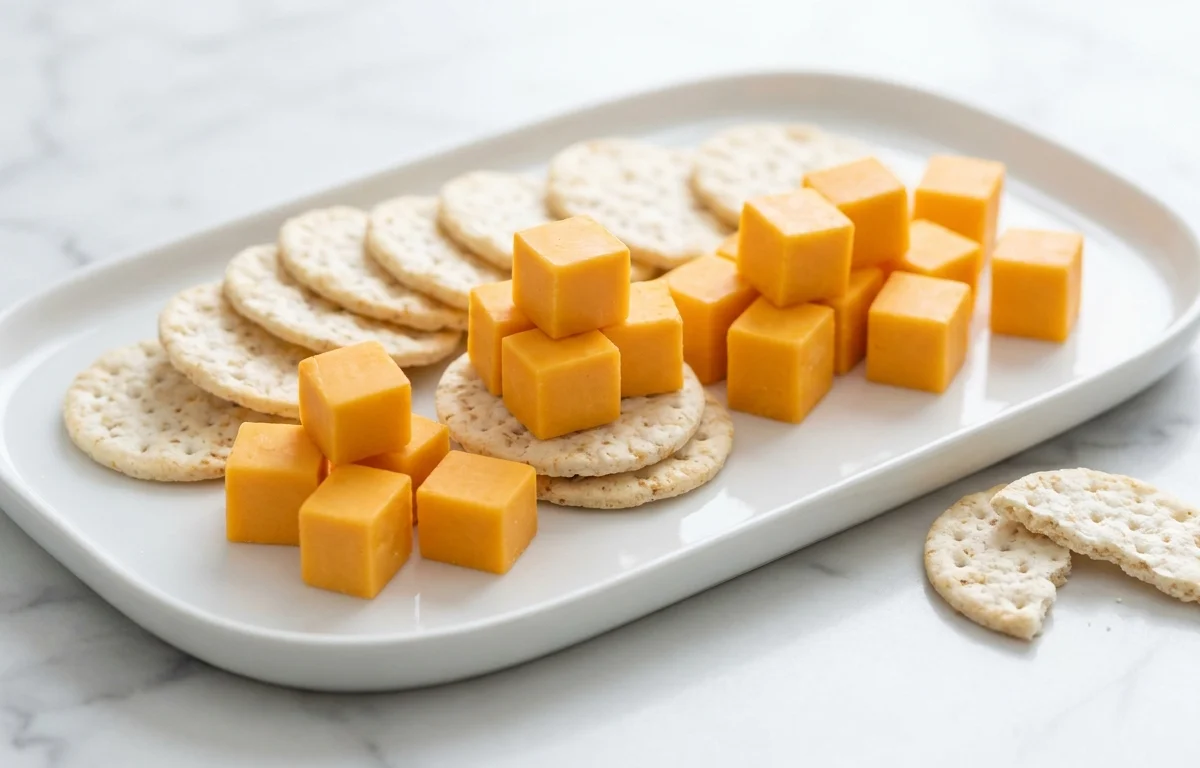 Cheddar Cubes with Rice Crackers
