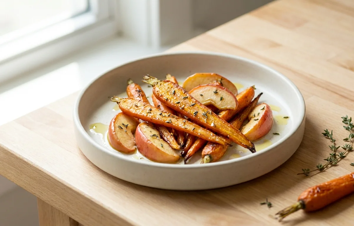 Roasted Carrots and Apple