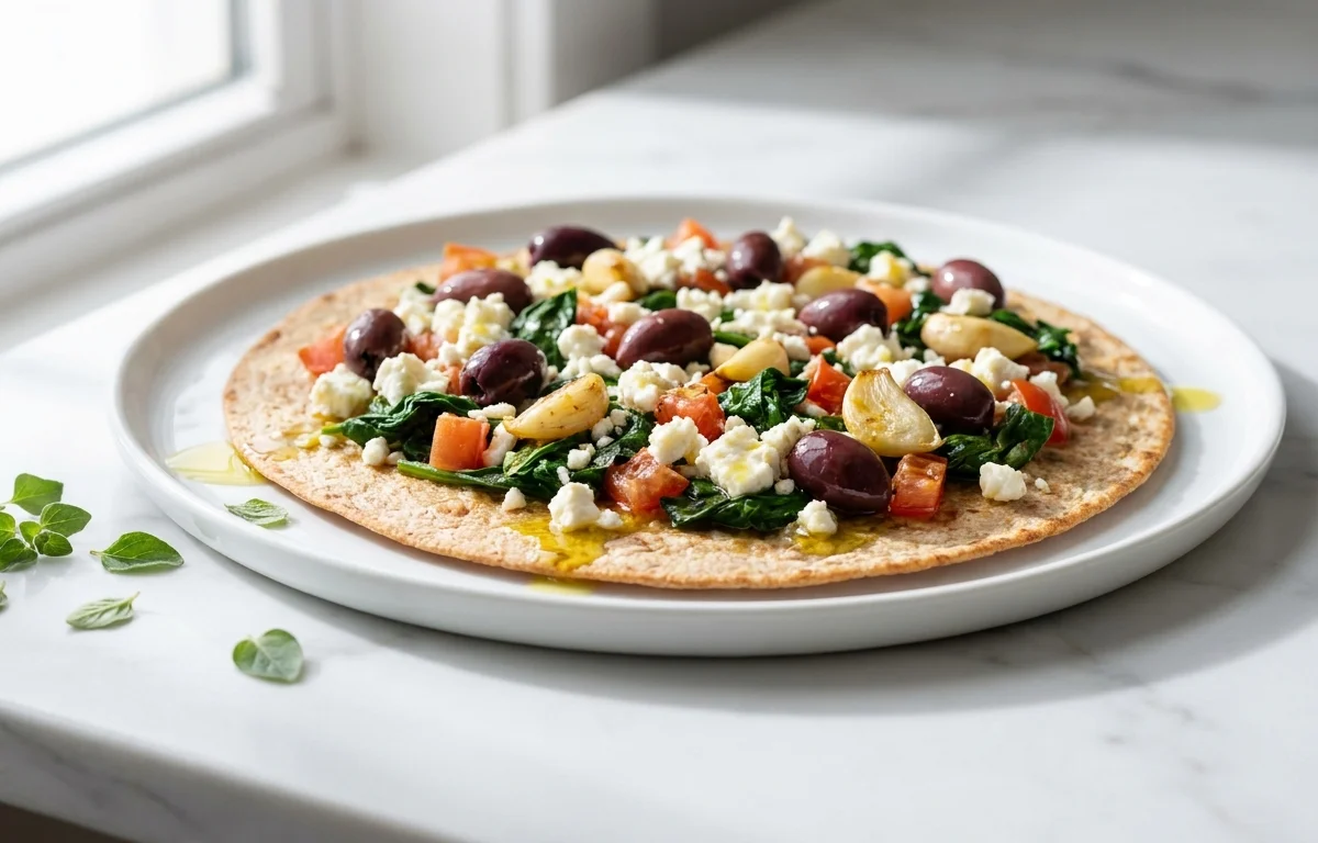 Flatbread Pizza with Feta and Olives
