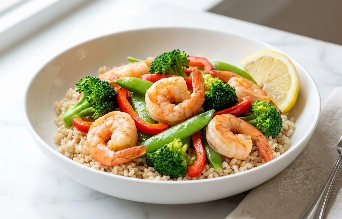 Shrimp Stir-Fry with Brown Rice