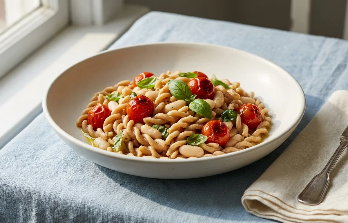 Whole Wheat Pasta with Cannellini Beans