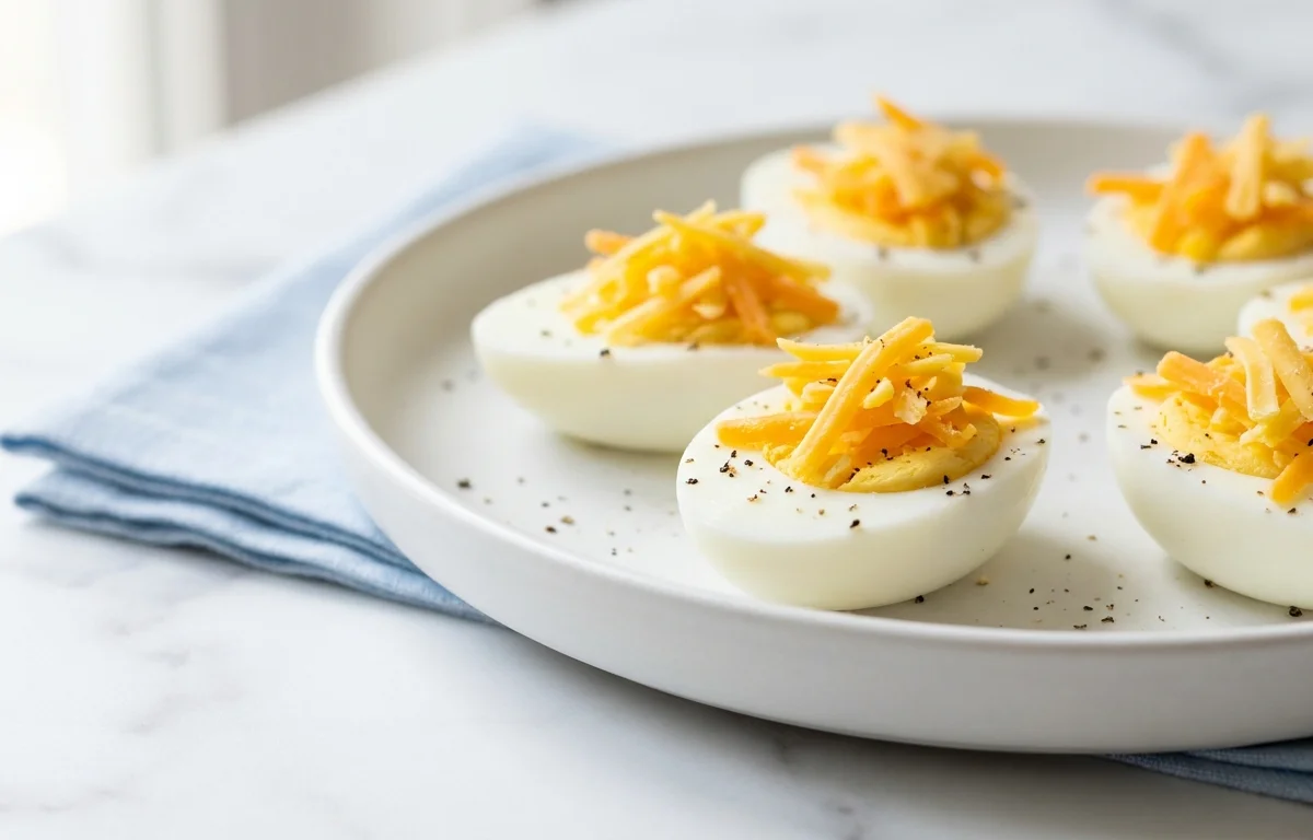 Hard-Boiled Eggs with Cheddar