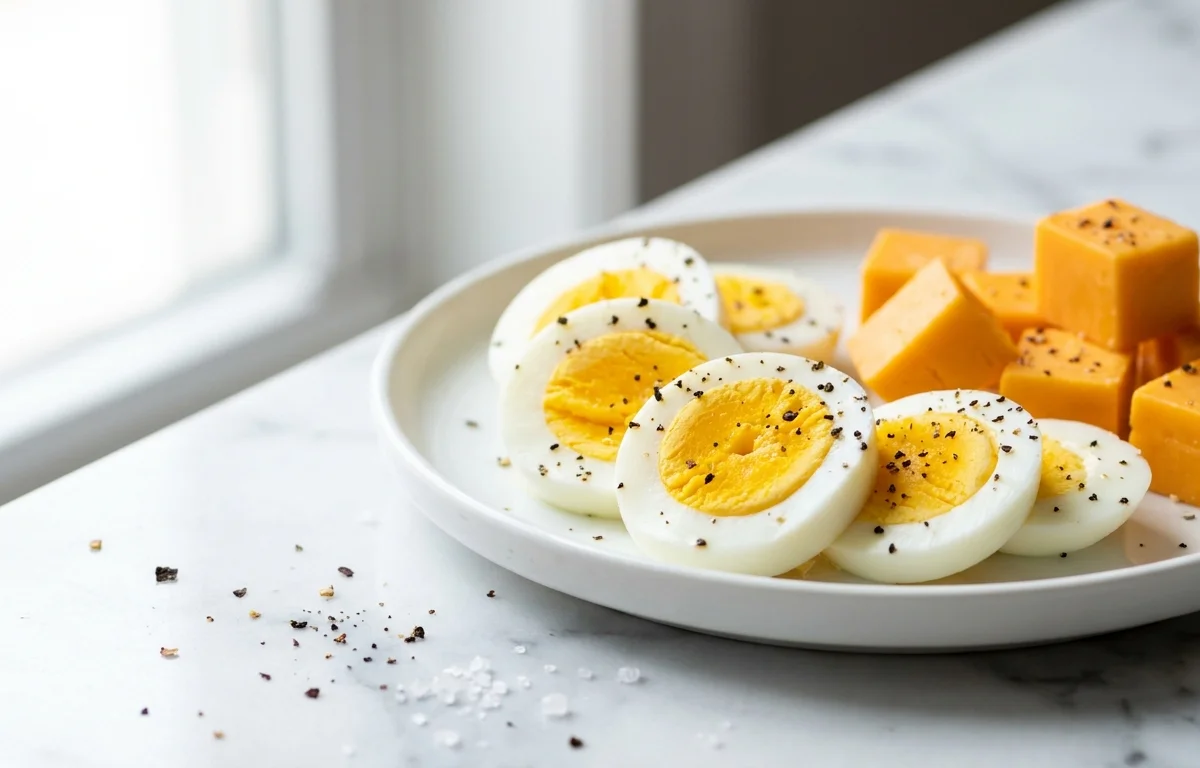 Hard-Boiled Eggs and Cheese