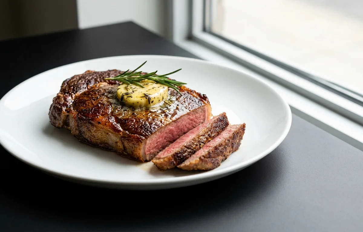 Pan-Seared Sirloin Steak with Herb Butter