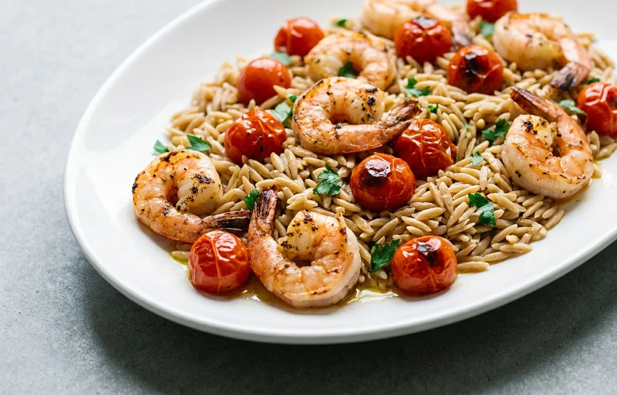 Sheet-Pan Shrimp and Orzo