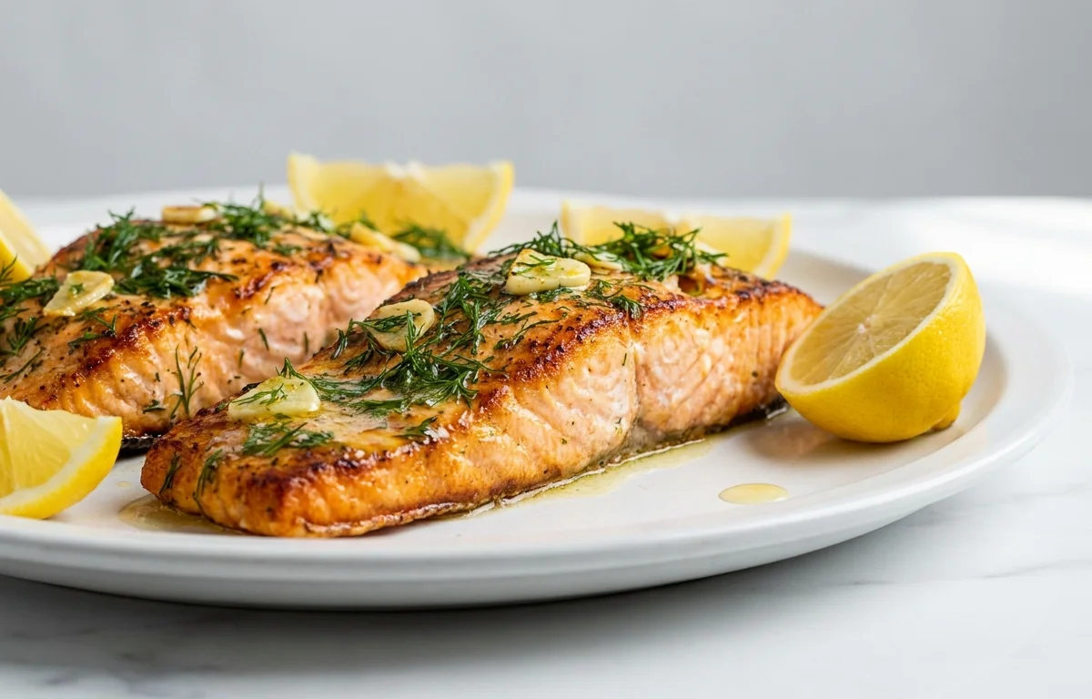 Baked Salmon with Butter and Dill