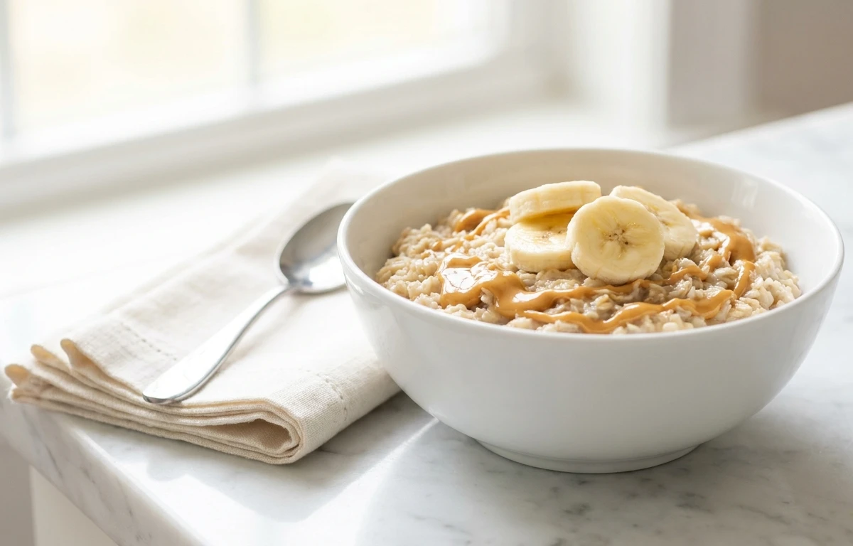 Creamy Peanut Butter Banana Oatmeal (High-Protein)