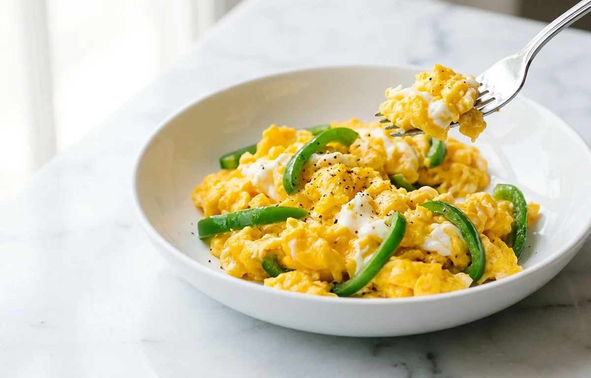 Scrambled Egg Whites and Yolk with Peppers