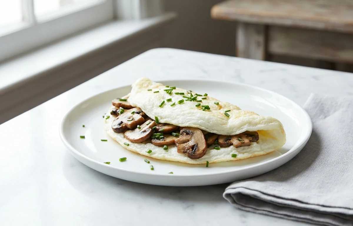 Egg White Omelet with Mushrooms and Herbs