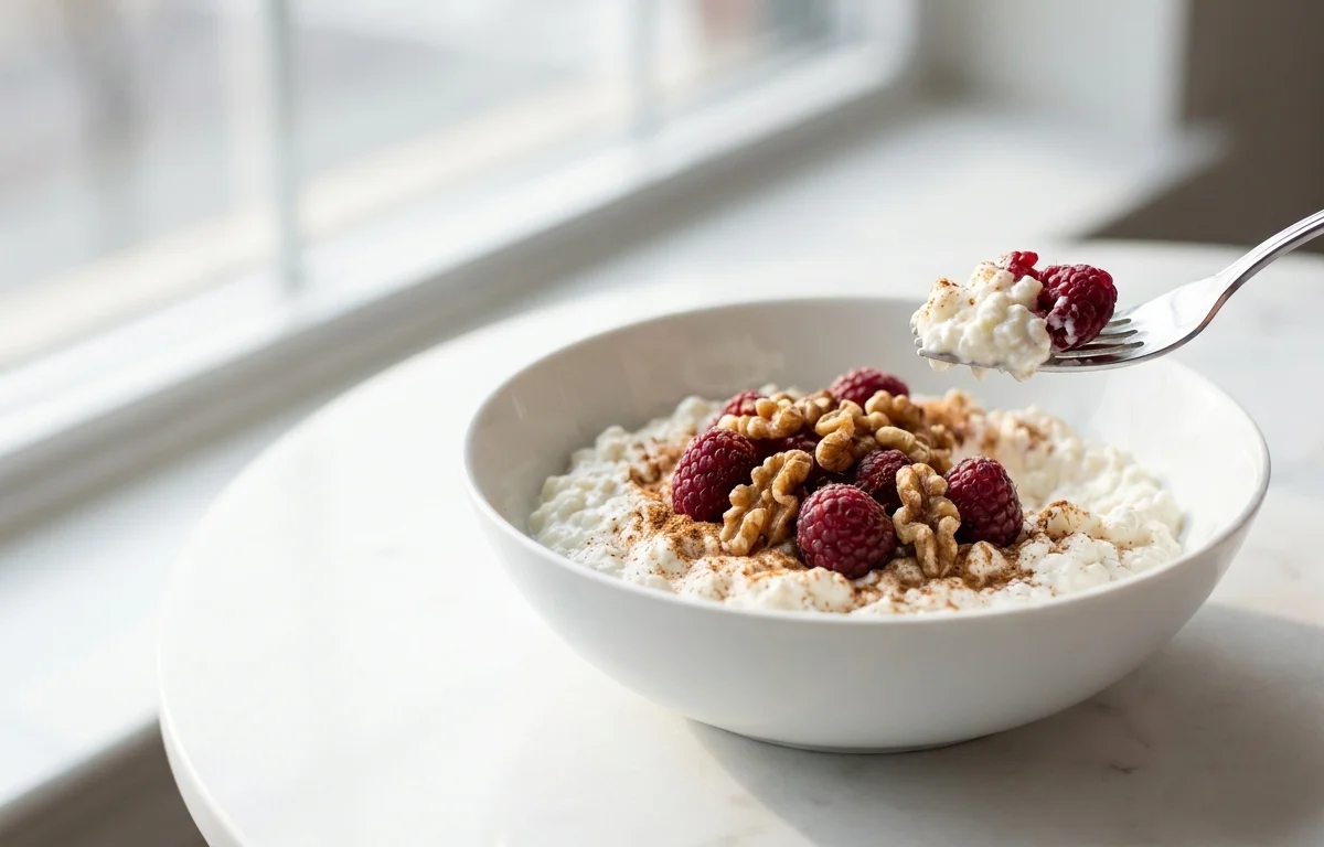 Cottage Cheese with Raspberries