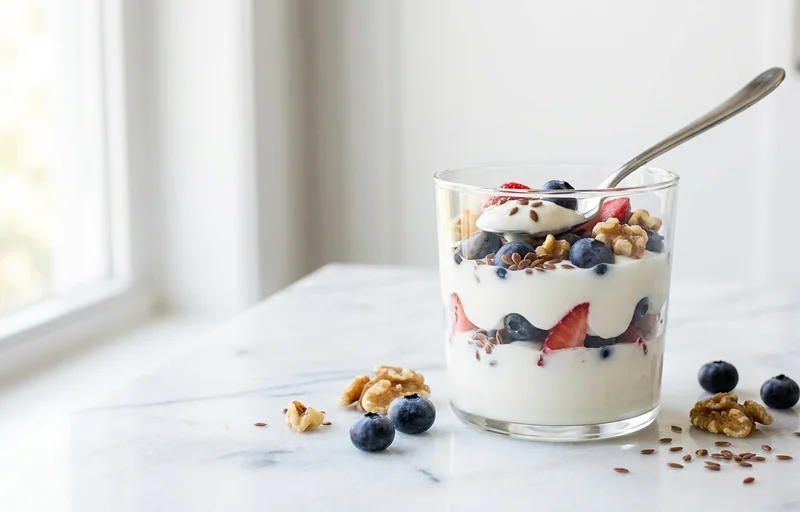 Yogurt Parfait with Flax and Walnuts