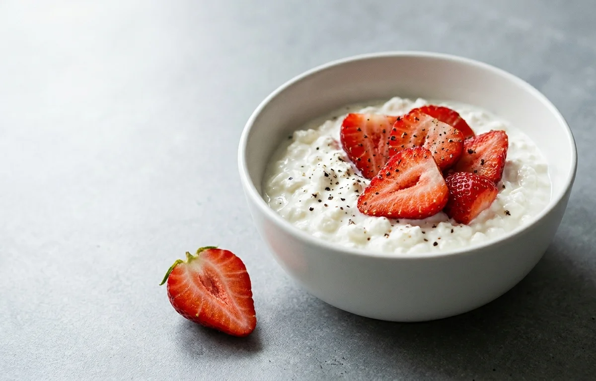 Cottage Cheese with Strawberries