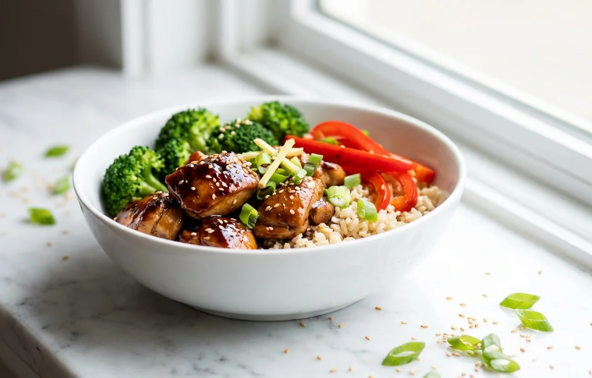 Soy-Ginger Chicken and Rice Bowl
