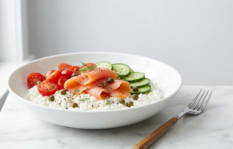 Savory Cottage Cheese Bowl with Smoked Salmon