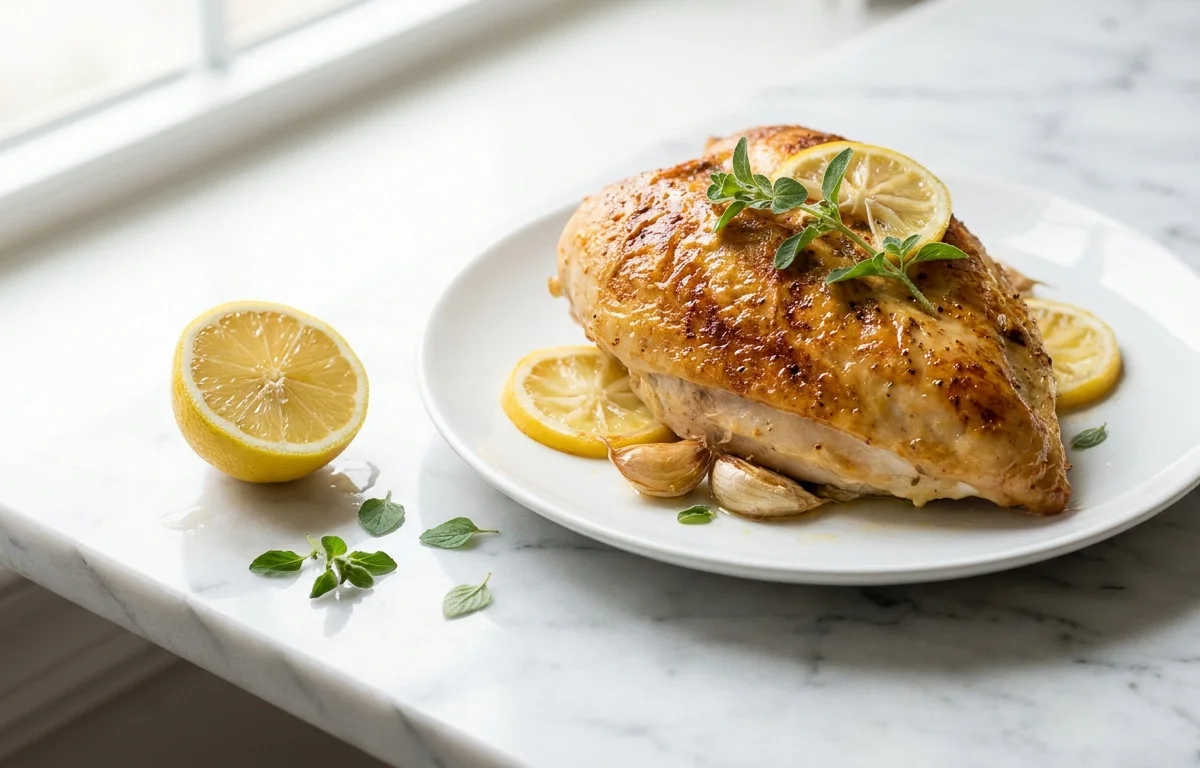 Roast Chicken Breast with Lemon and Herbs