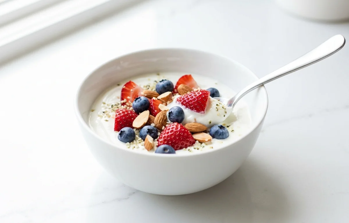 Greek Yogurt with Mixed Berries and Almonds