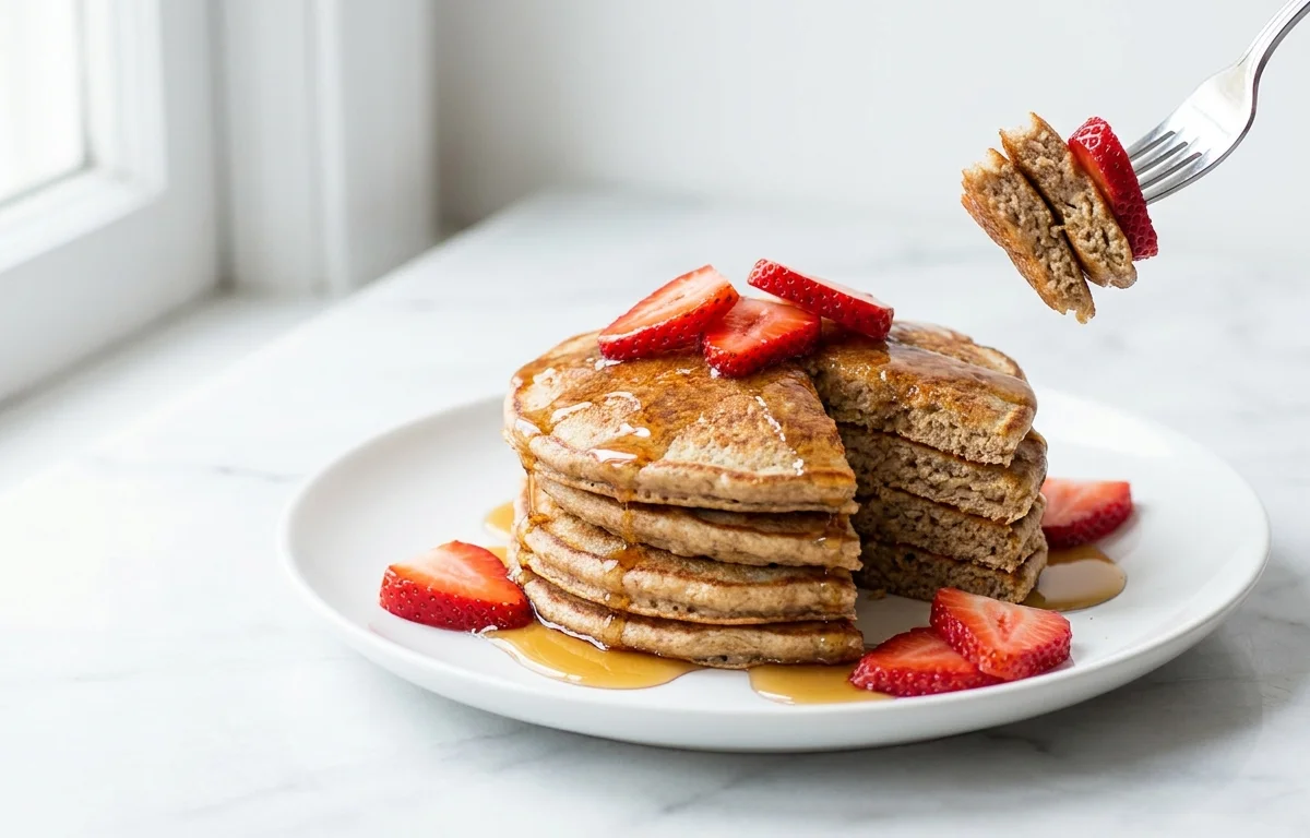 Whole Grain Pancakes with Strawberries