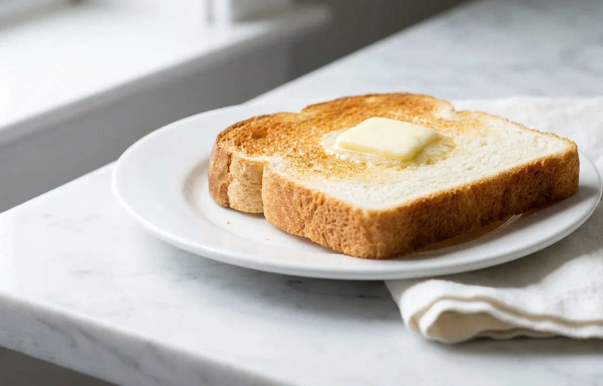 Low-Sodium White Toast with Unsalted Butter