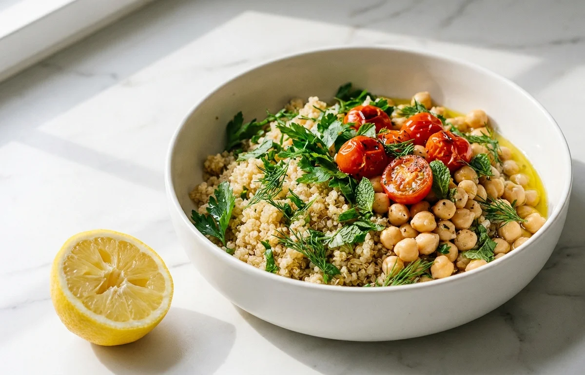 Chickpea Quinoa Bowl (Diabetic-Friendly, PCOS)