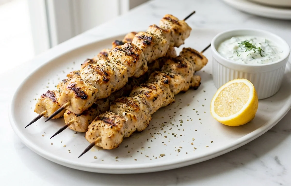 Chicken Souvlaki with Tzatziki
