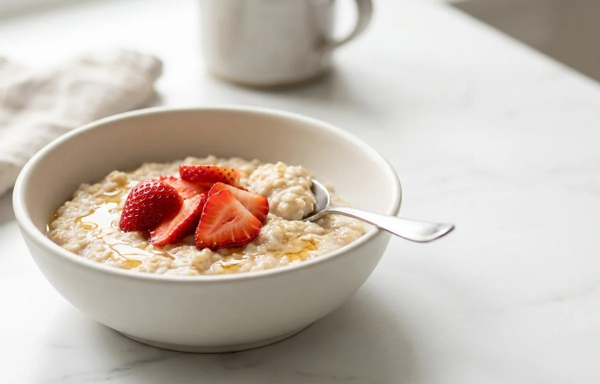 Oatmeal with Strawberries and Honey