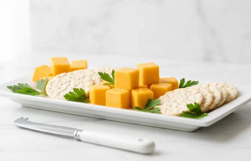 Cheese Cubes with Rice Crackers
