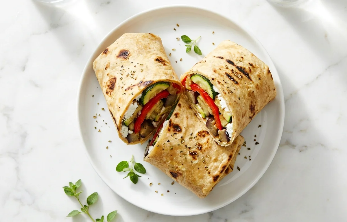 Roasted Vegetable and Goat Cheese Wrap