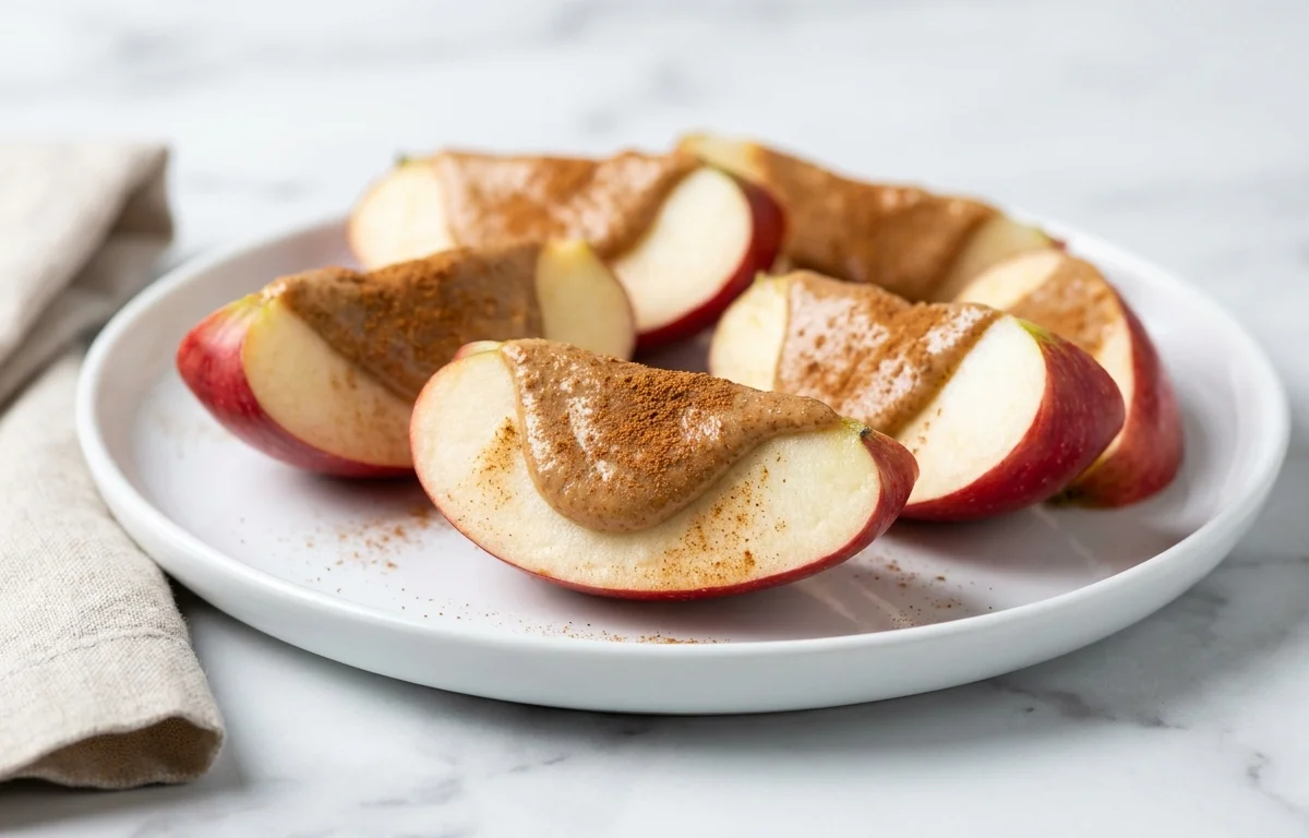 Apple Slices with Almond Butter and Cinnamon