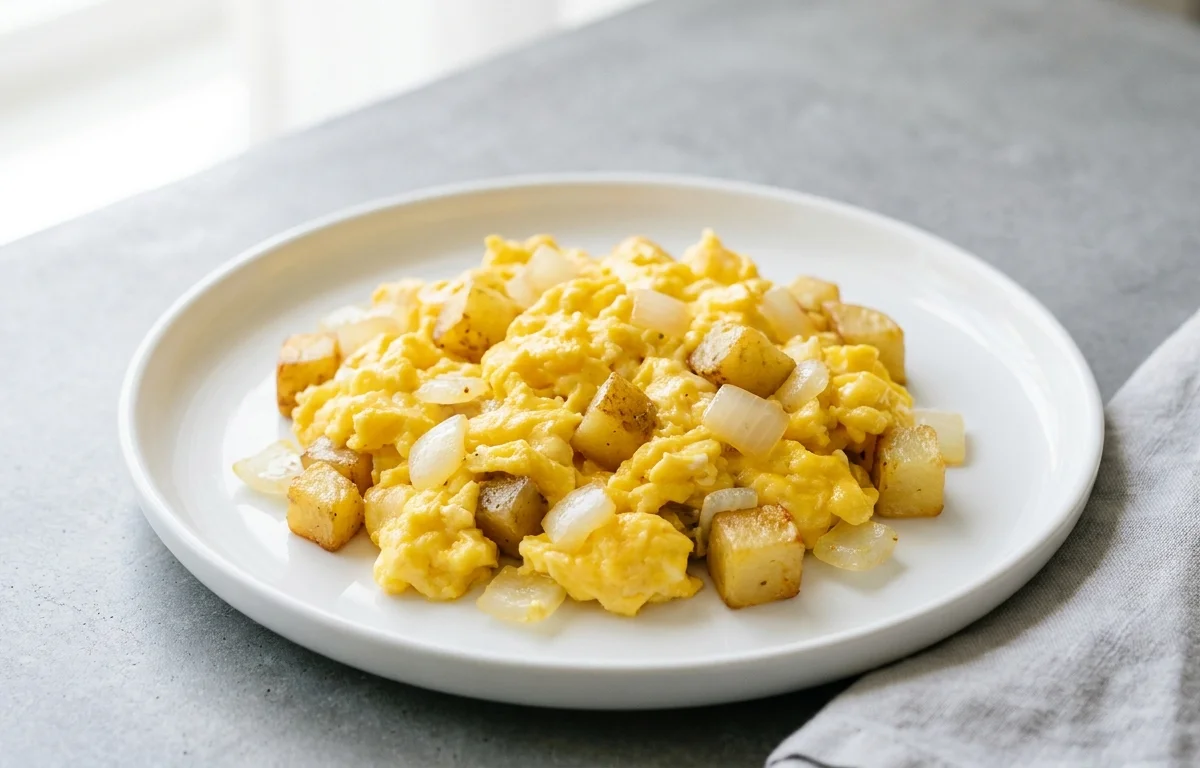 Potato and Onion Scrambled Eggs