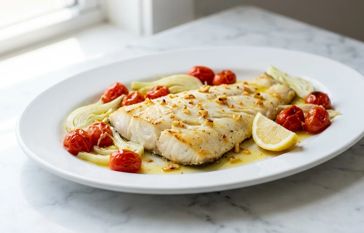 Baked Halibut with Fennel and Tomatoes