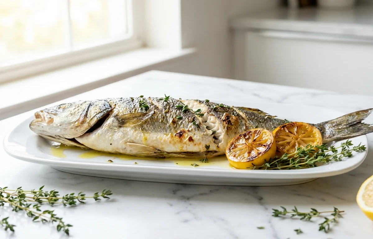 Whole Roasted Branzino with Herbs and Lemon