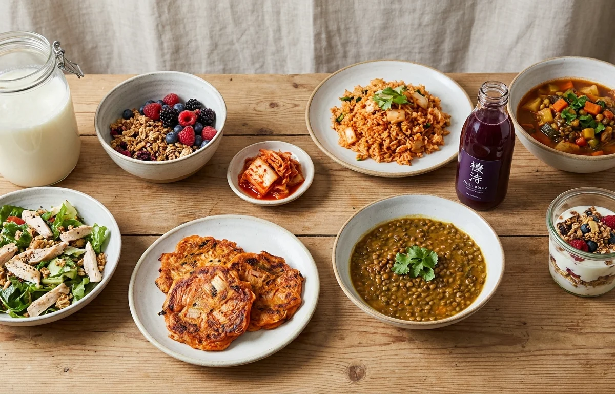 Fermented Foods Benefits: 7 Meals with Kefir, Kimchi, and Kanji