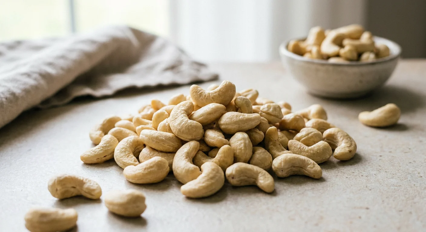 Raw cashew nuts: fat, protein, Glycemic Index & health benefits