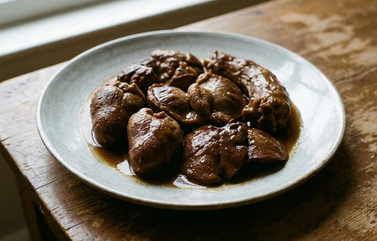 simmered turkey giblets