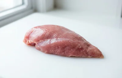 raw skinless ruffed grouse breast