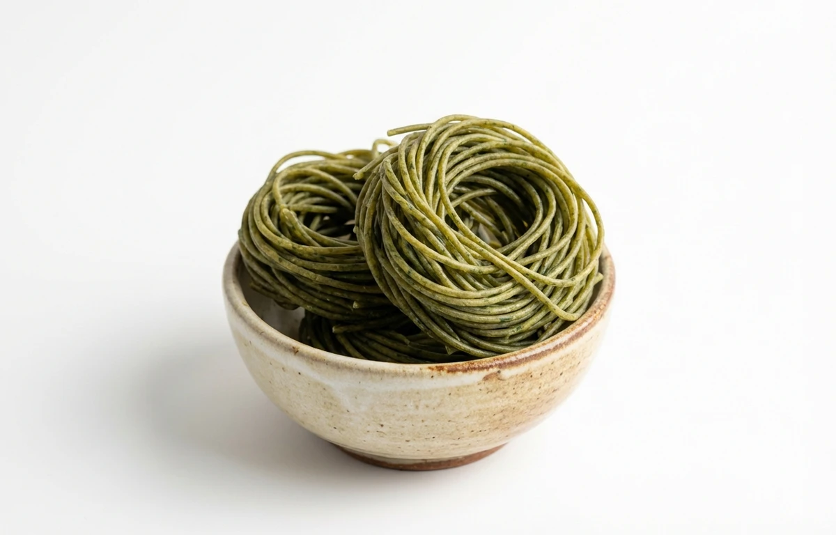 cooked spinach spaghetti