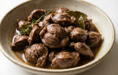 simmered turkey gizzard