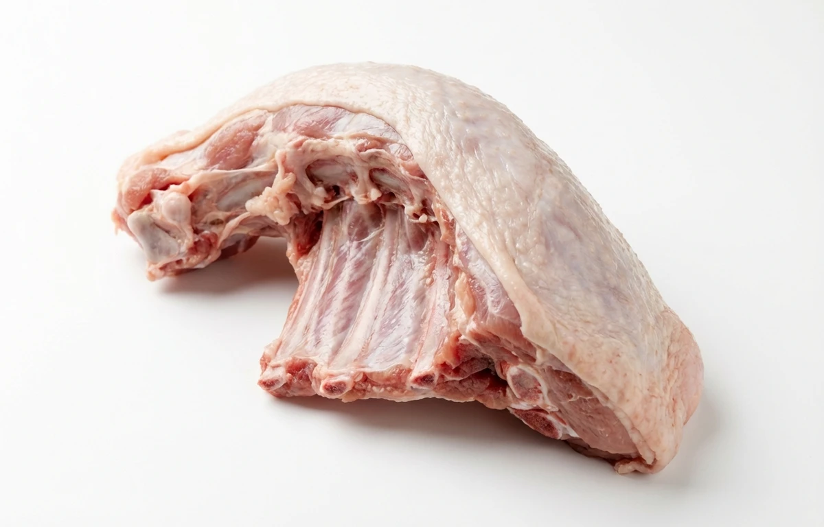 raw turkey back