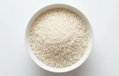 raw enriched short-grain white rice