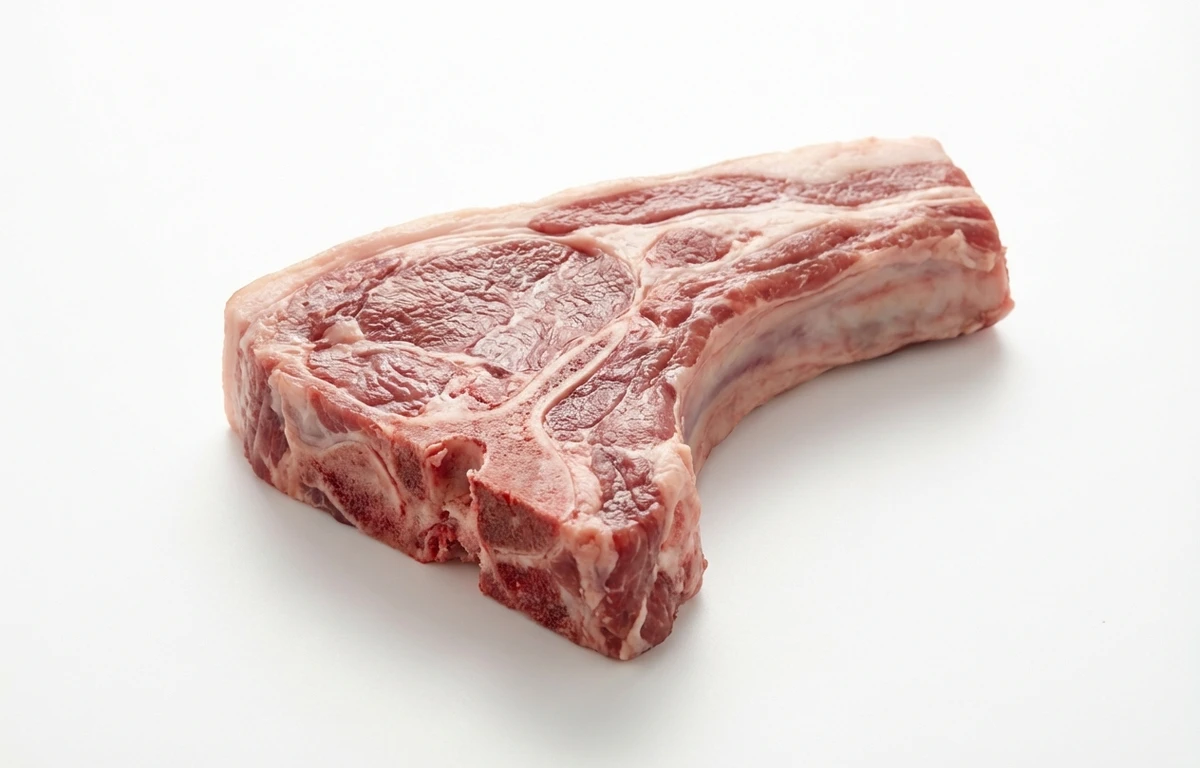 raw bone-in lean lamb leg chop/steak