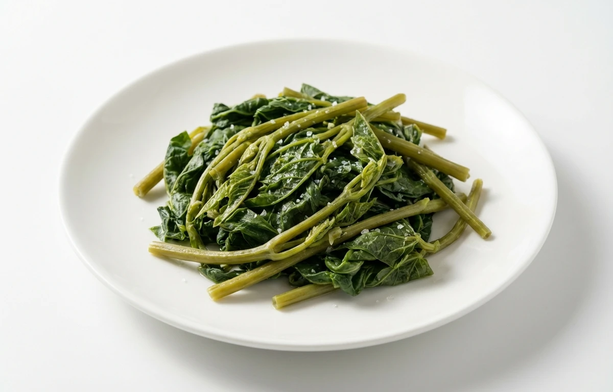 boiled salted cowpea leafy tips