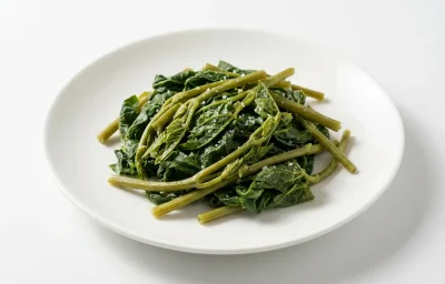 boiled salted cowpea leafy tips