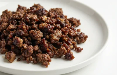 cooked pan-broiled ground emu